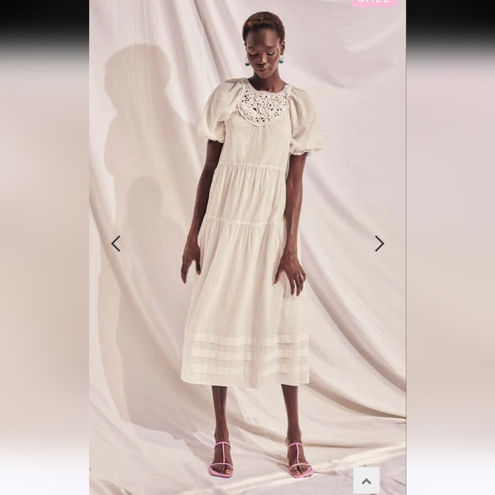 Saylor Estrella Cream Puff Sleeve Midi Sundress